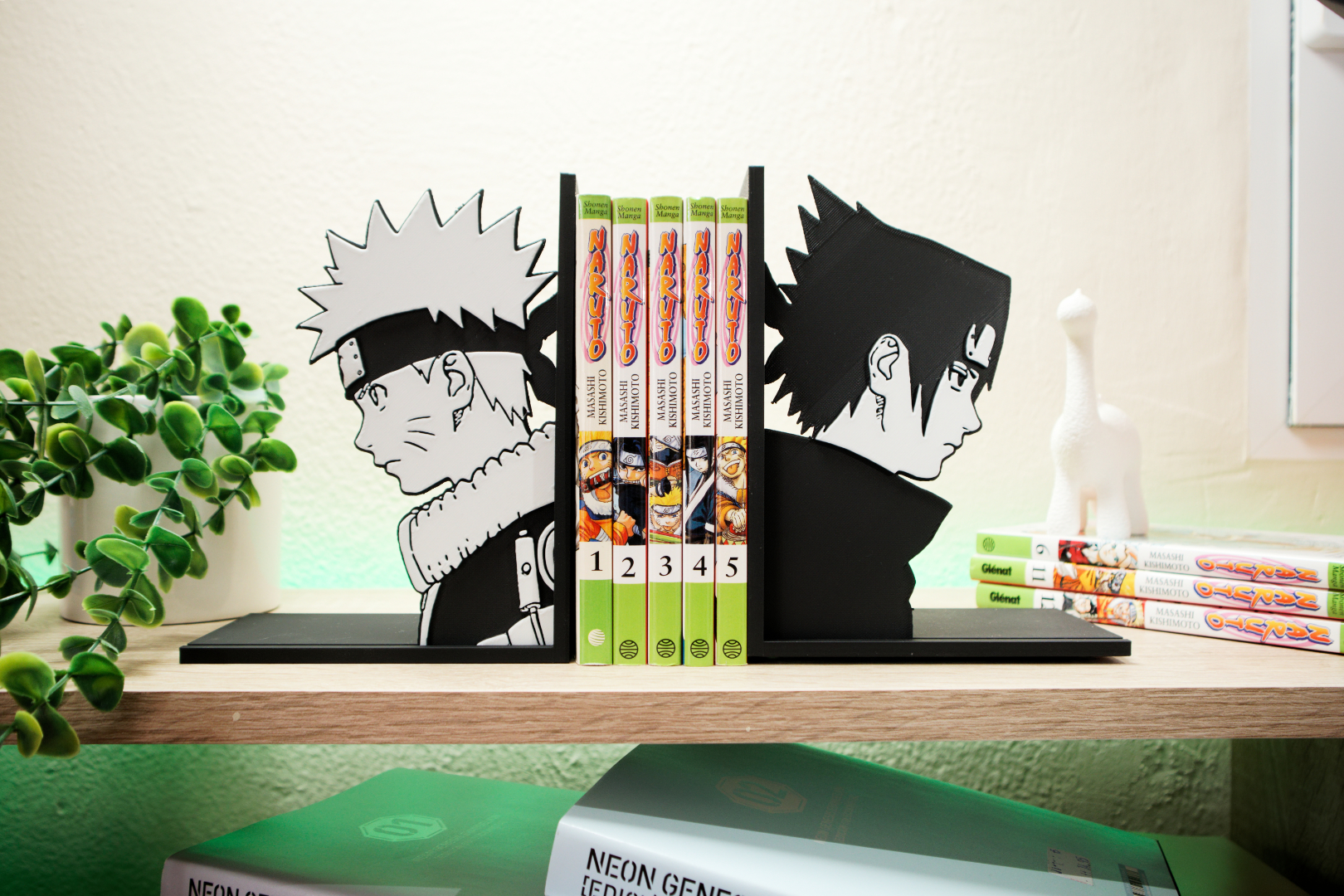 Bookend of Naruto Uzumaki and Sasuke Uchiha (2 units) | Naruto Fan Art