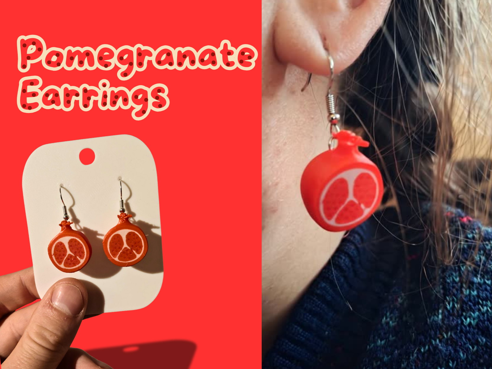Pomgranate Earing