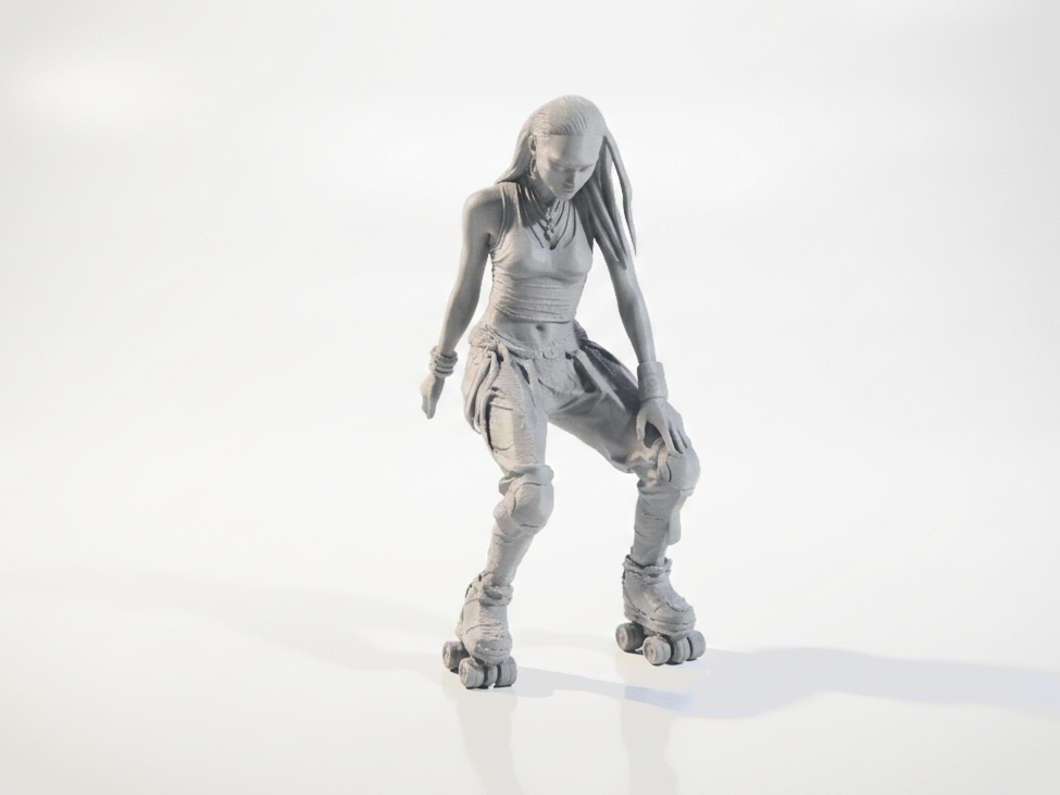 Skater Girl Roller Derby Figurine Female 3D Printable