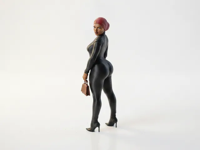 Lady With Two Packages Figurine Female 3D Printable