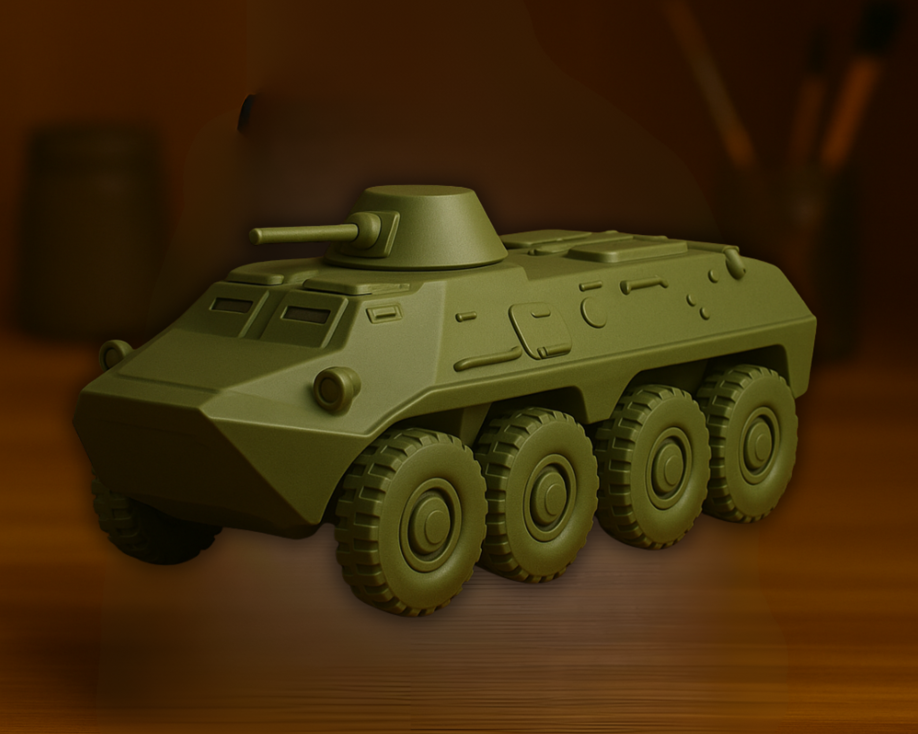 BTR-60 Soviet APC 3D Printed Model "БТР-60П" – Historical Armored Vehicle Collectible