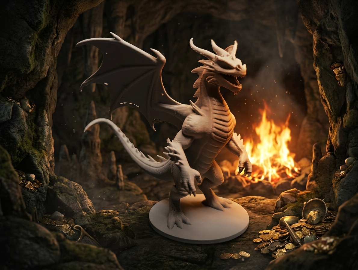Dragon Miniature / Fantasy Dragon Figurine