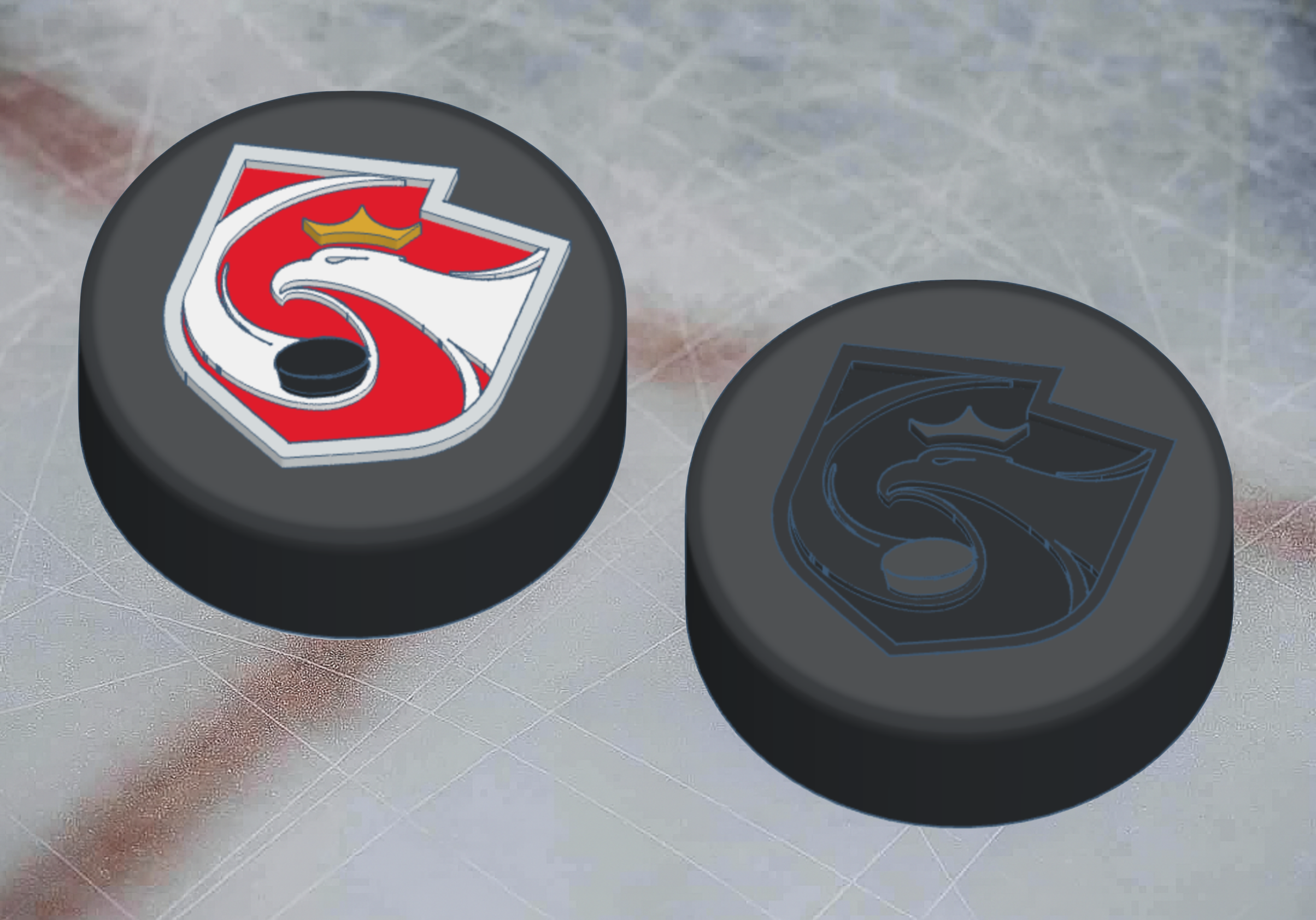 Poland PZHL Hockey Puck Logo - Polski Związek Hokeja na Lodzie