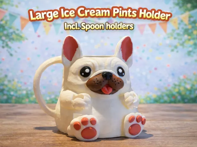 Cute French Bulldog Ice Cream Pints Holder