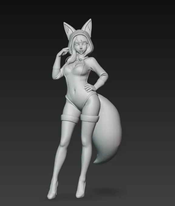 sexy girl in fox costume 3 by gabi123 | Download free STL model
