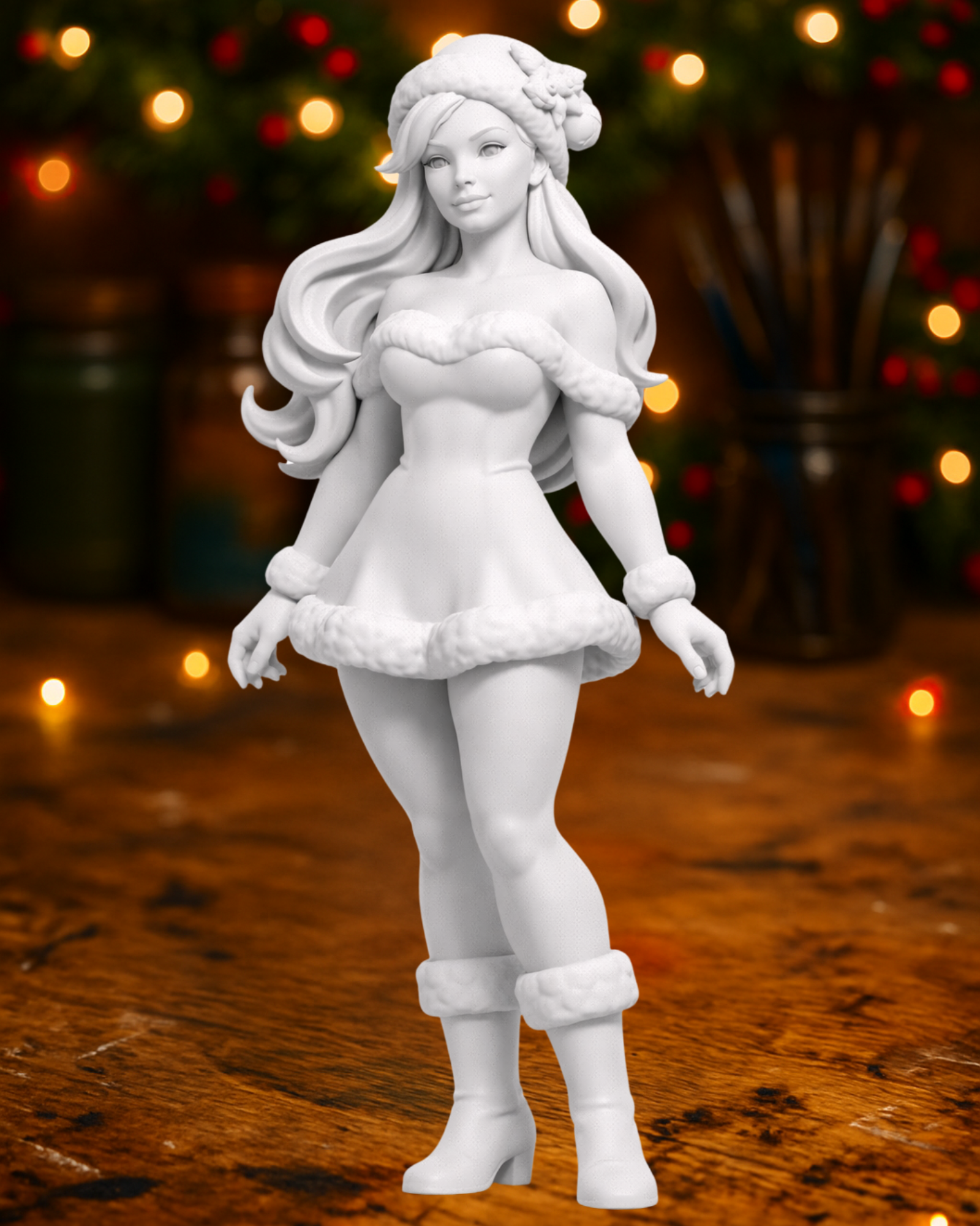Snow Maiden Figurine – Elegant Winter Fantasy Sculpture