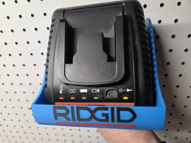 RIGID Battery Charger Stand for use on Workbench, Wall Mount, Pegboard, or Slatwall Mounting