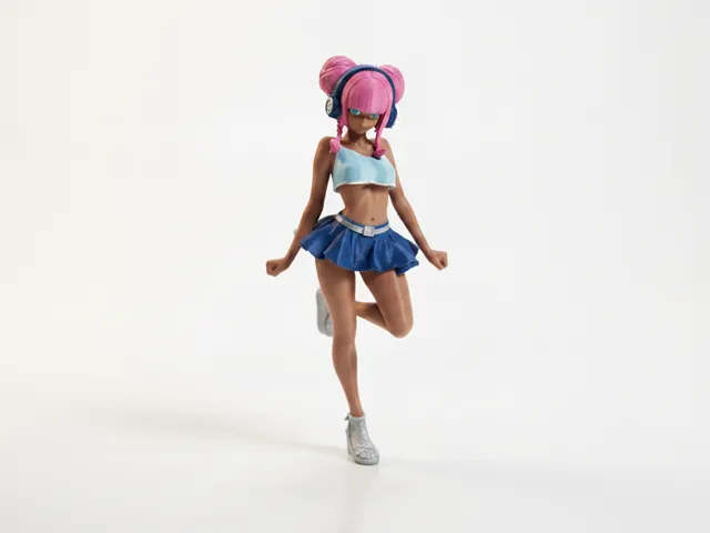 Headphones Girl Anime Figurine 3D Printable