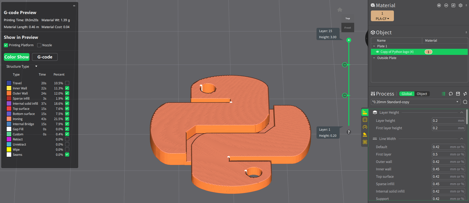 Miniatura 3 do modelo 3D Python logo keychain