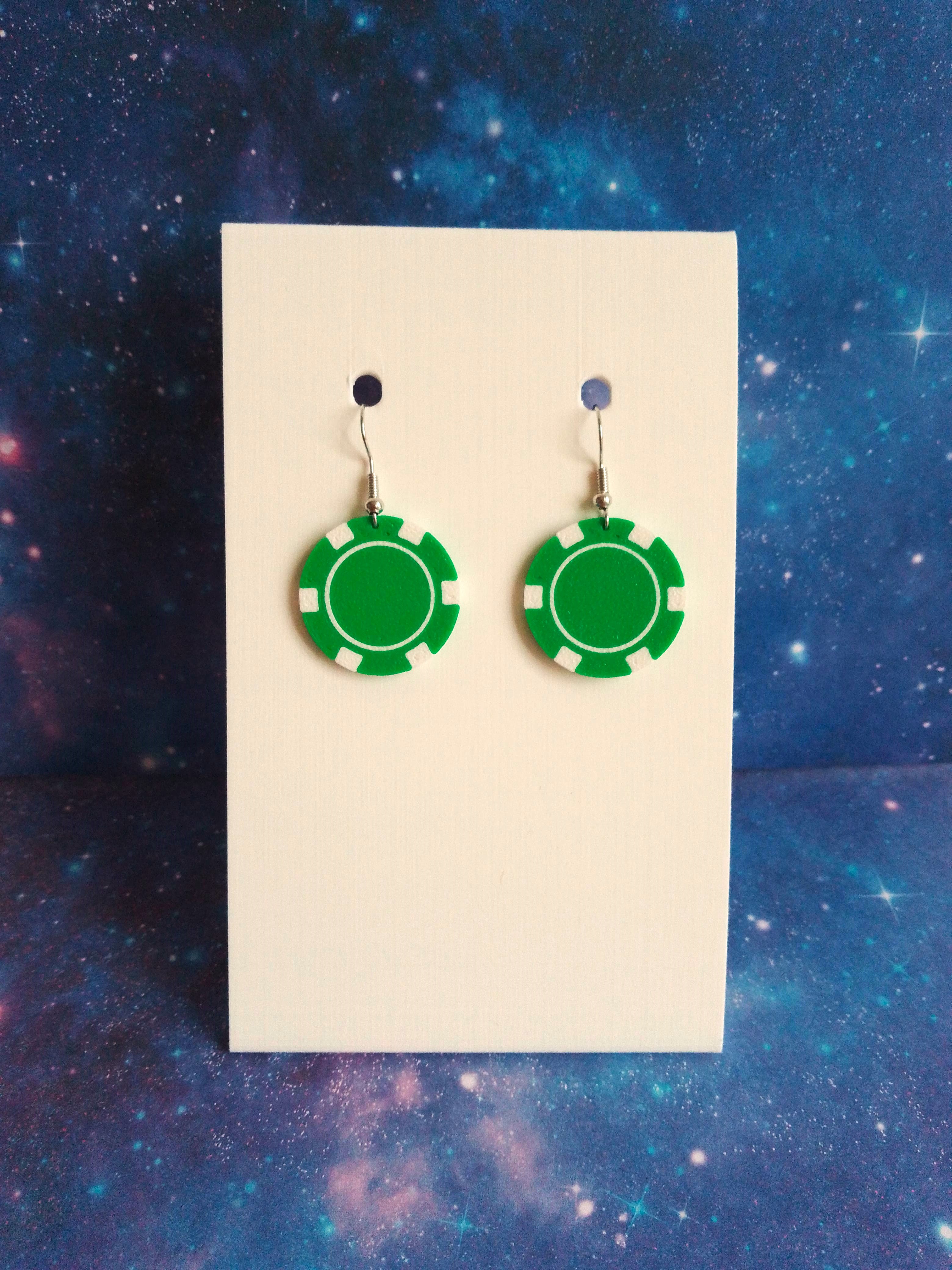 Poker chip earrings