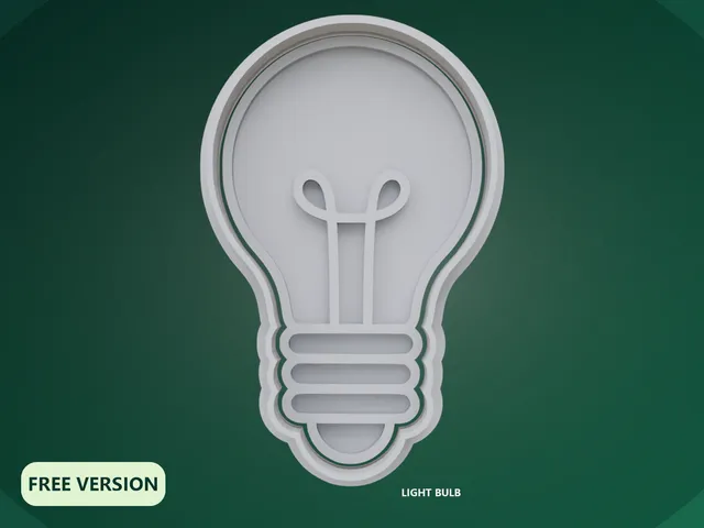 Science Discovery Light Bulb Cookie Cutter STL – 3D Print Biscuit Mold Set