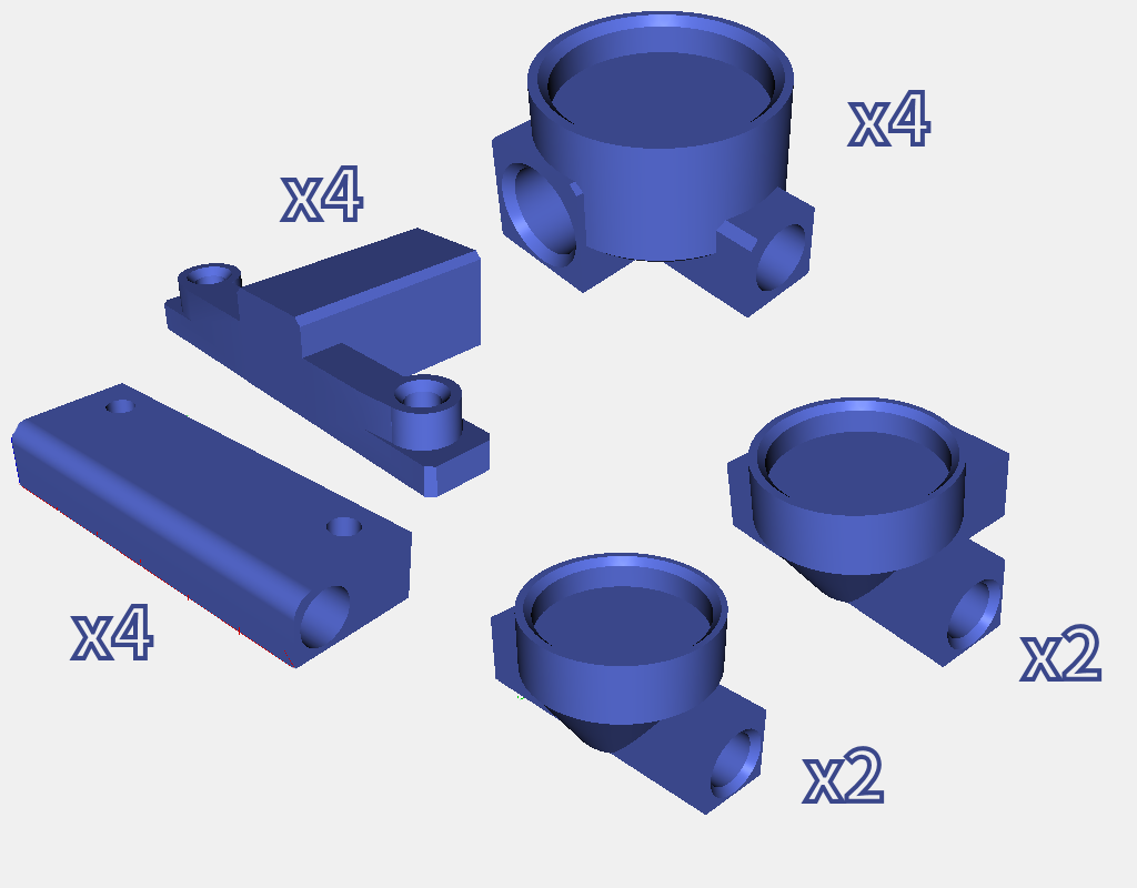 Set of fasteners for installing the FilaPartner E1 dryer on a thermo-box