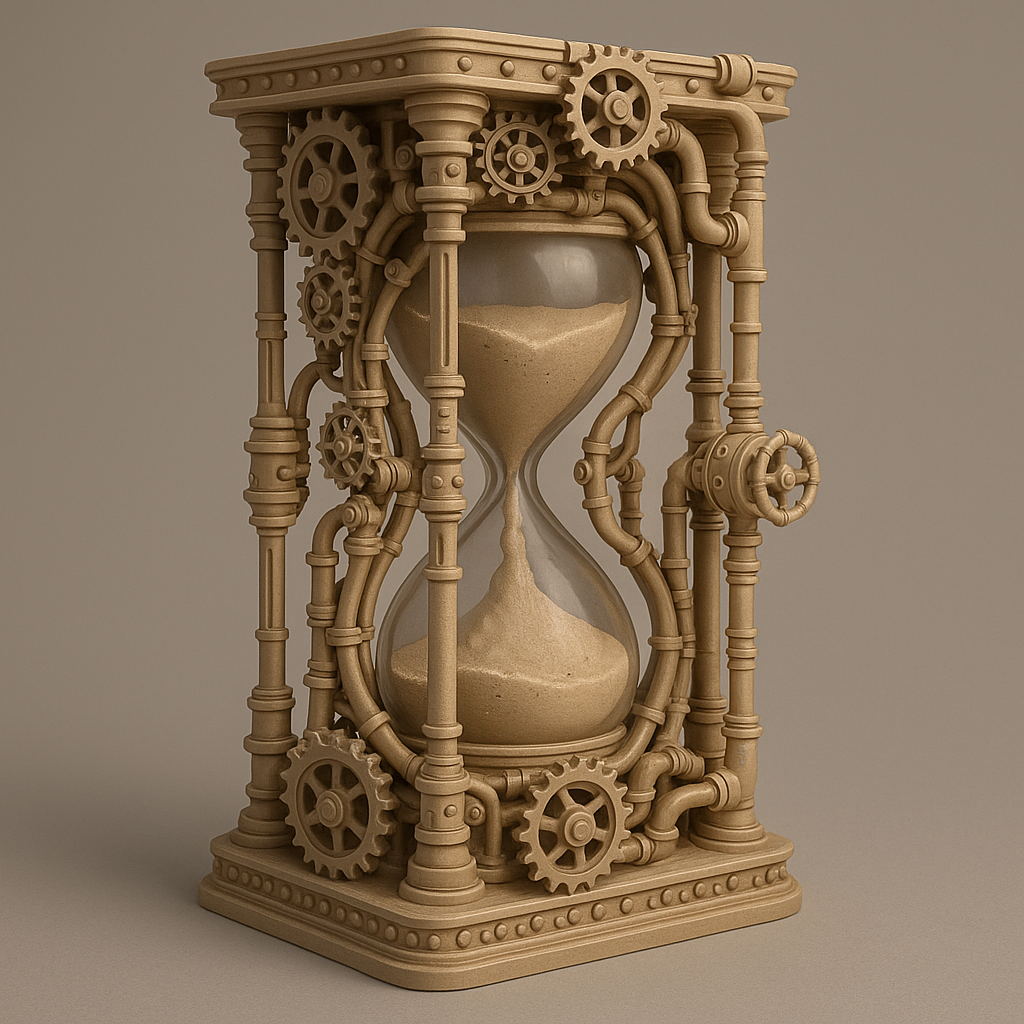 Steampunk Hourglass Sculpture