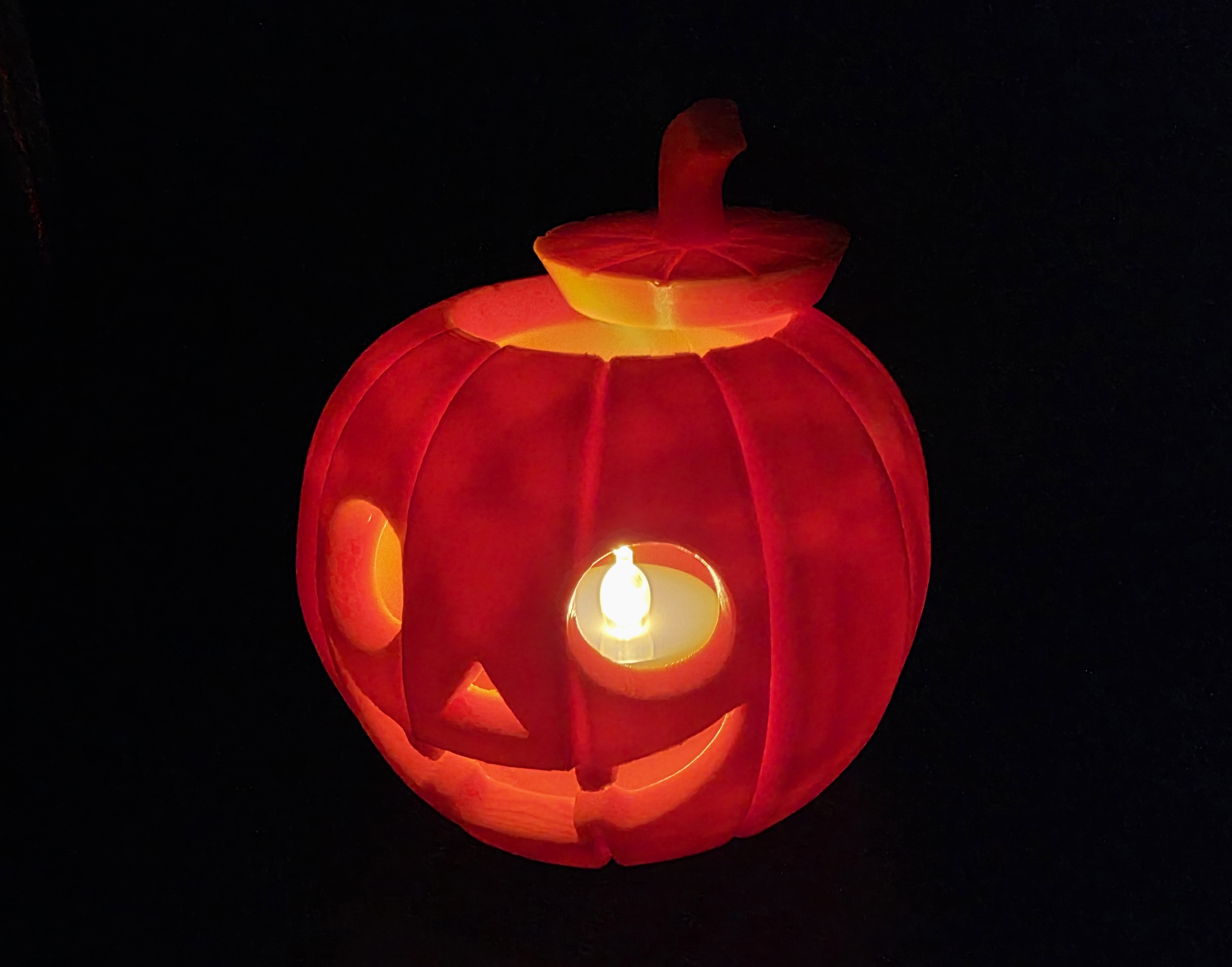 Big-Eye Jack-o-Lantern w/Lid LED Tea Light Holder — miniatura 4