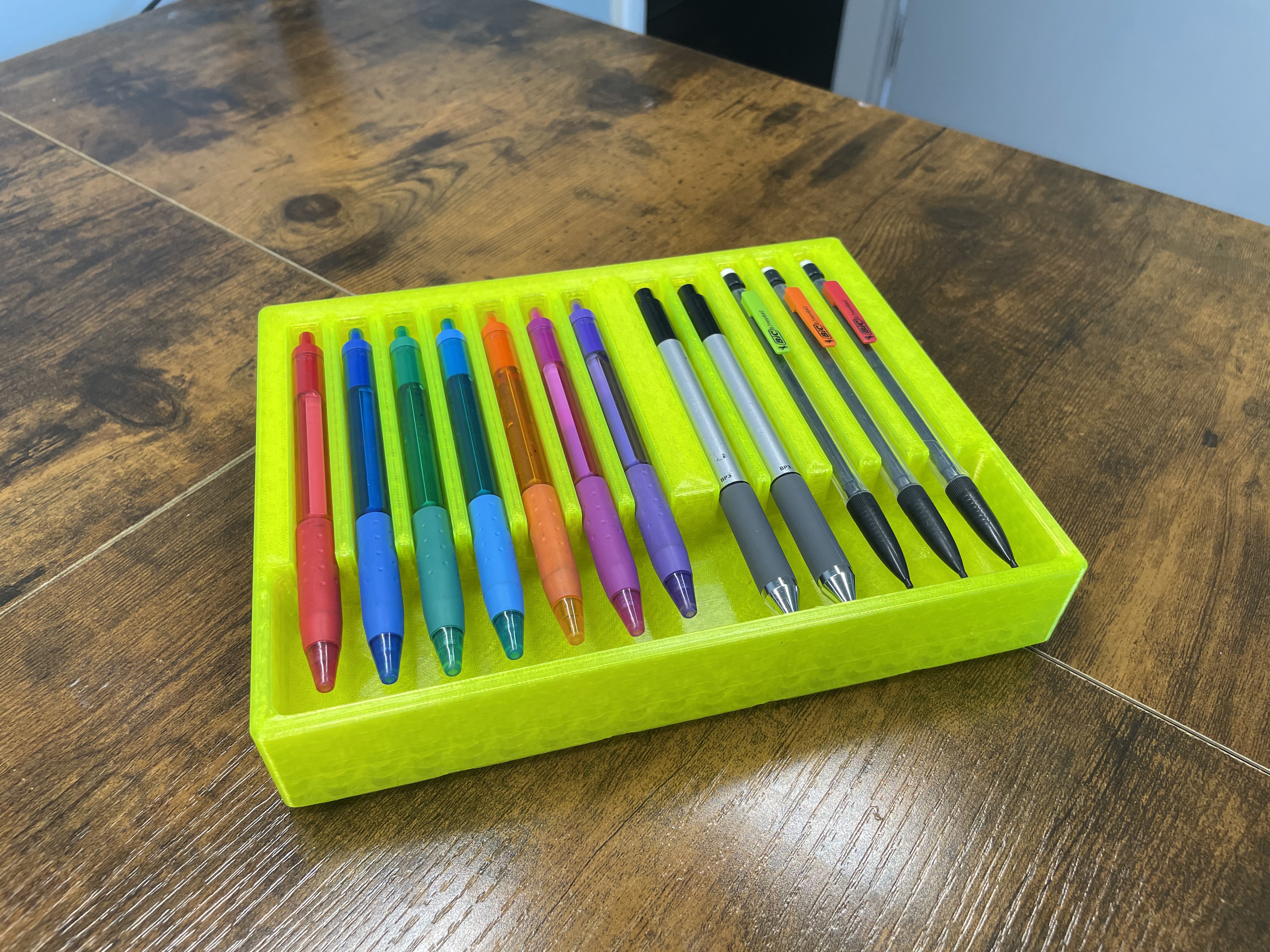 8 Colored Pens and 3 Mechanical Pencils Gridfinity storage