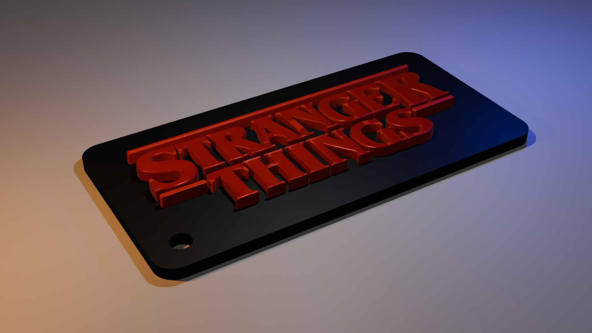 Miniatura 3 do modelo 3D Stranger Things Logo keychain