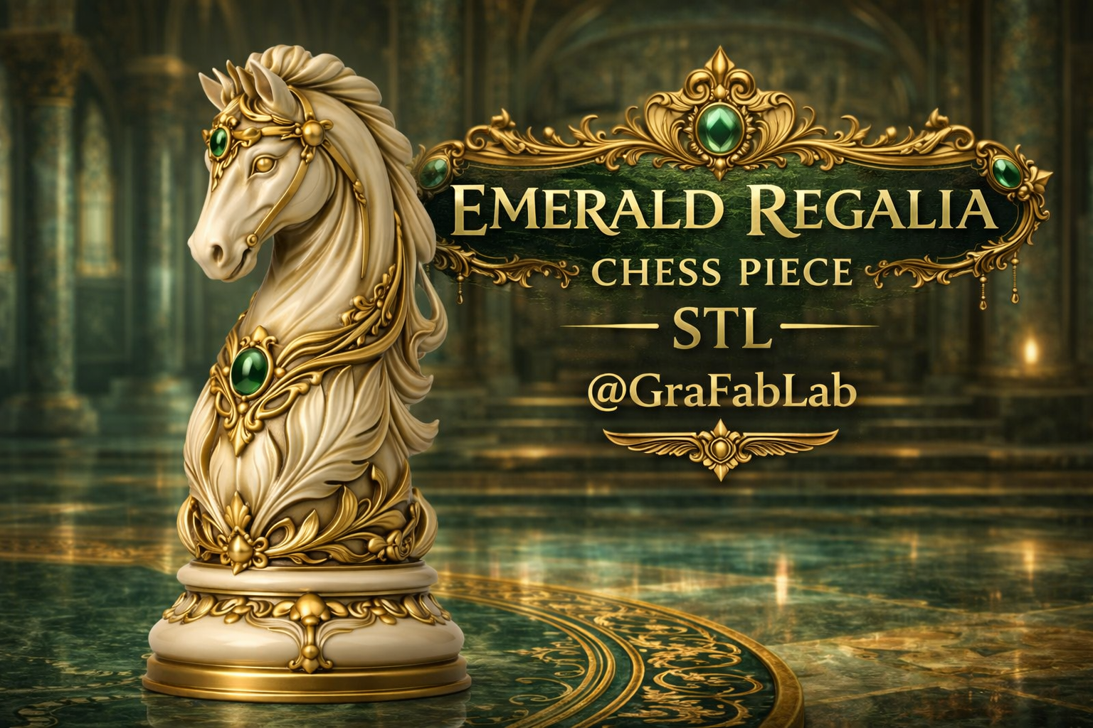 Emerald Regalia "Knight" - chess piece