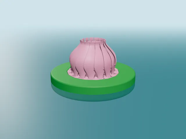 Floating pond pontoon for Print-in-place Blooming Flower