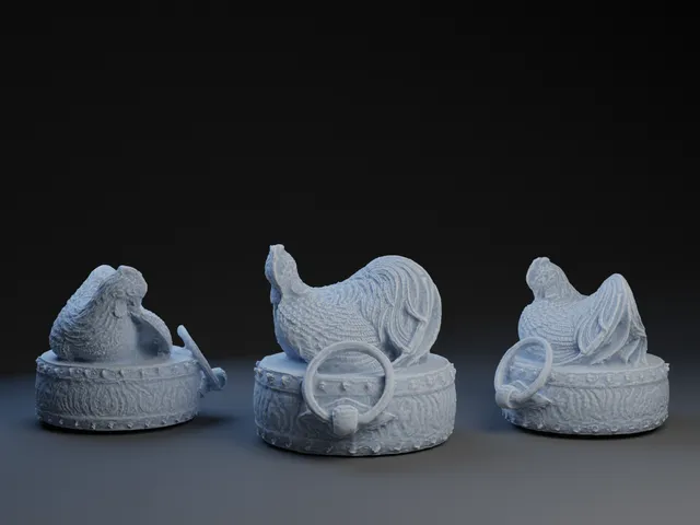 Rooster on Drum Netsuke