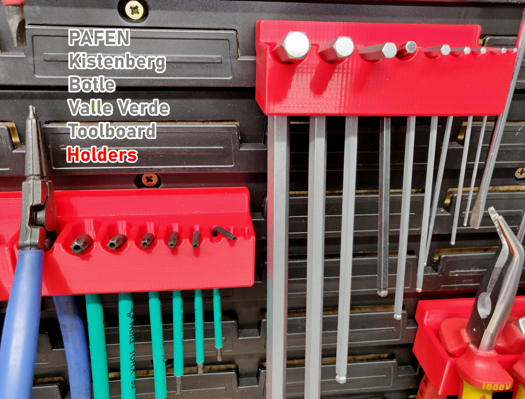 Screwdriver- Plier- L shaped Allen/Hex/Torx Key Holder for PAFEN / Kistenberg / Botle / Valle Verde Toolboards