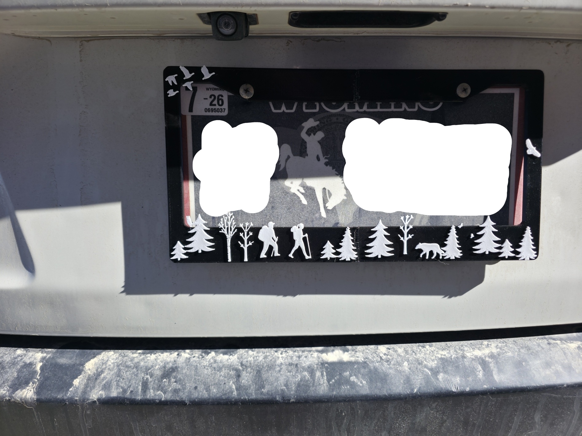Hiking License plate cover remix