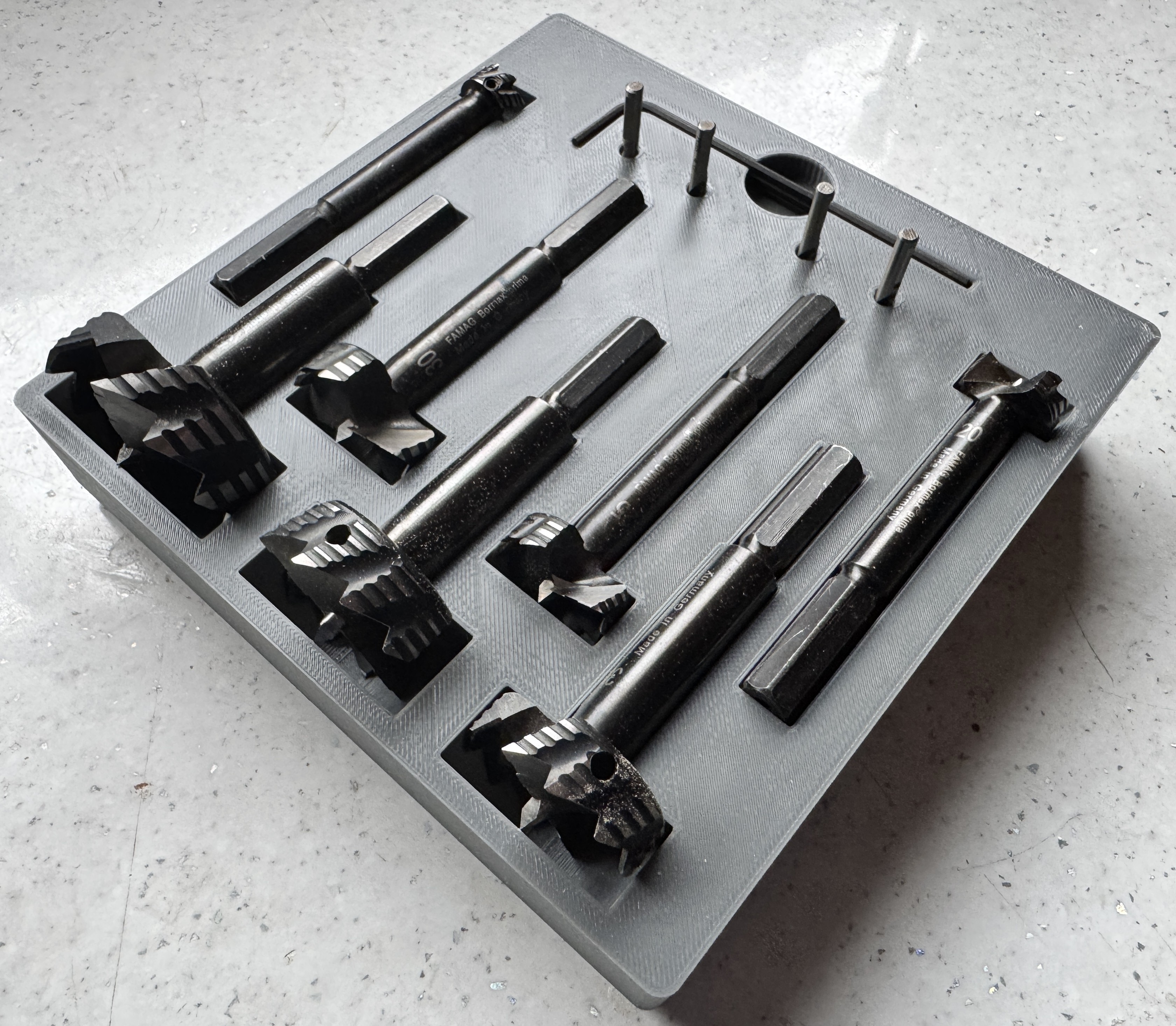 Gridfinity Famag Forstner Drill Bit Tray