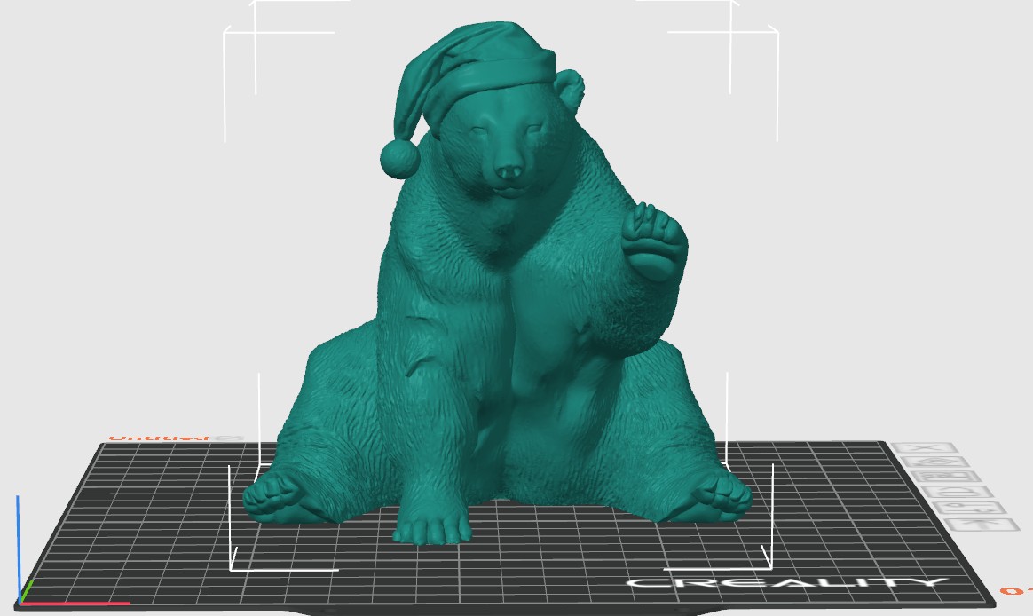 Friendly polar bear with a santa hat
