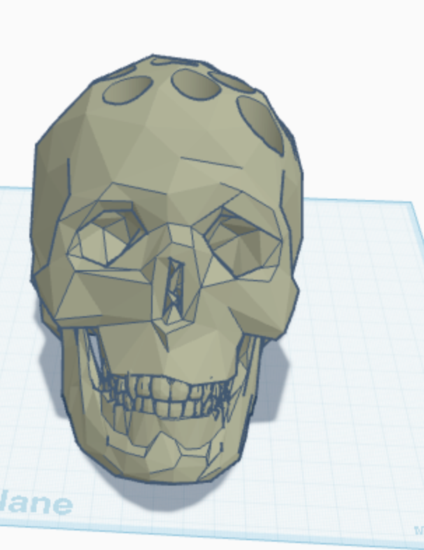 Low Poly Skull Pencil Holder