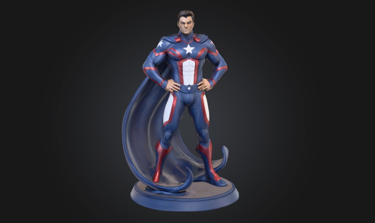 Super Patriot With Large Cape Swirl