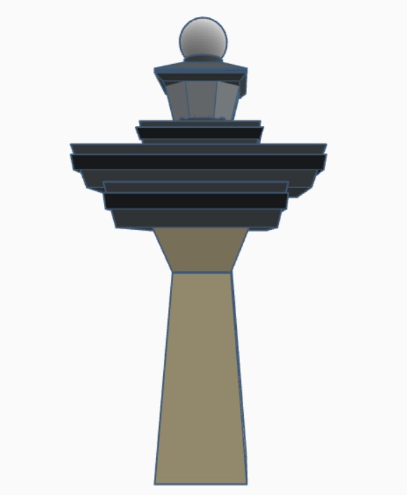 Old Control Tower at Washington Dulles International Airport (IAD) 3D model