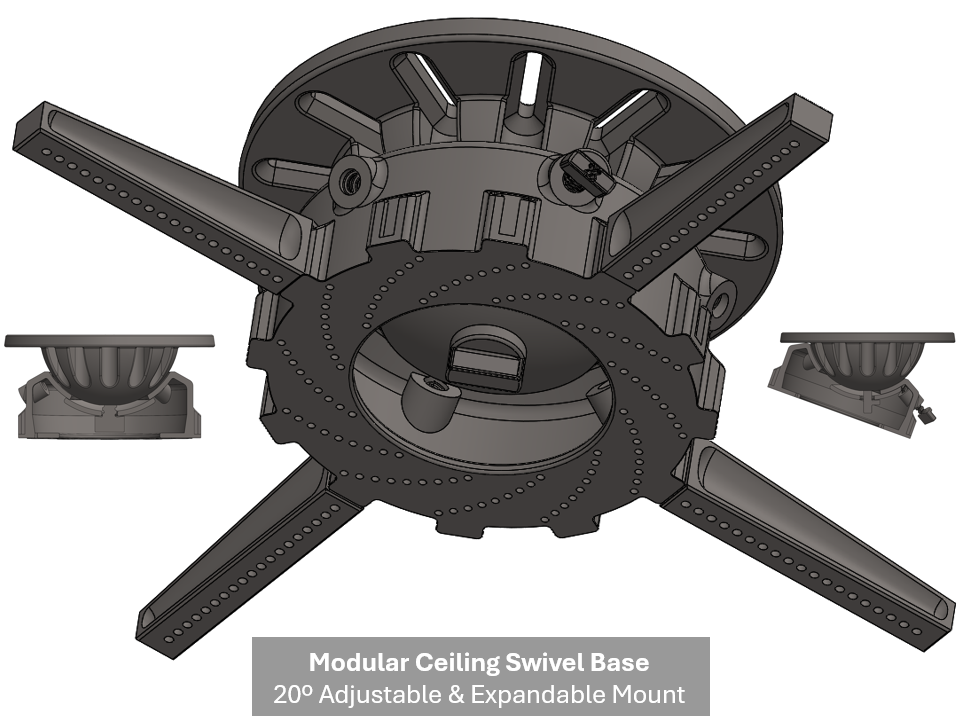 Modular Ceiling Swivel Base – Adjustable & Expandable Mount Ø90-350mm