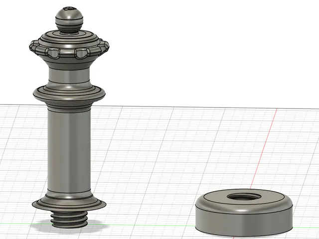 Chess-queen-shaped pepper or salt shaker with a screw-on cap