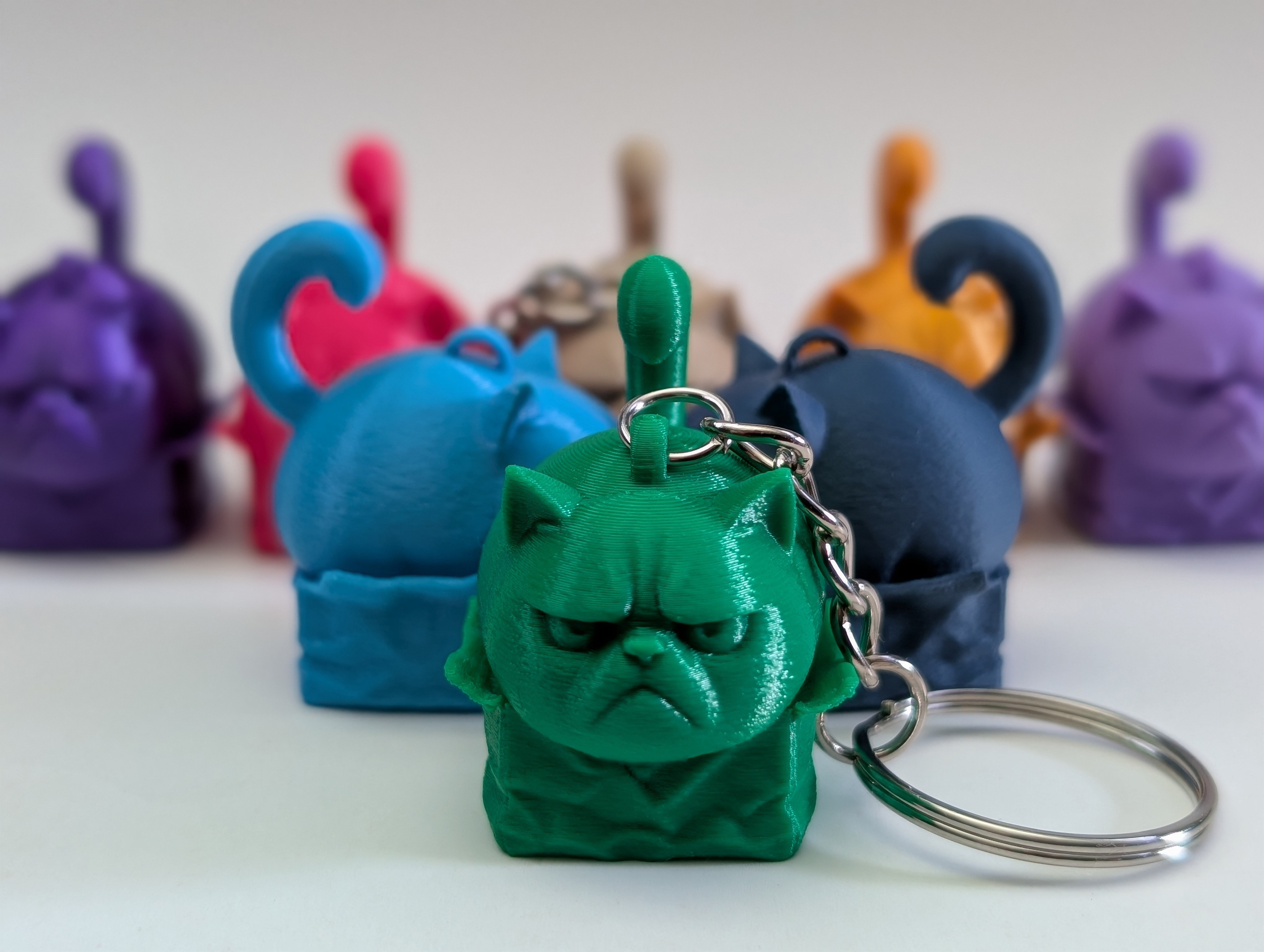 Miniatura 5 do modelo 3D Cranky Cat "in" a Box – Keychain