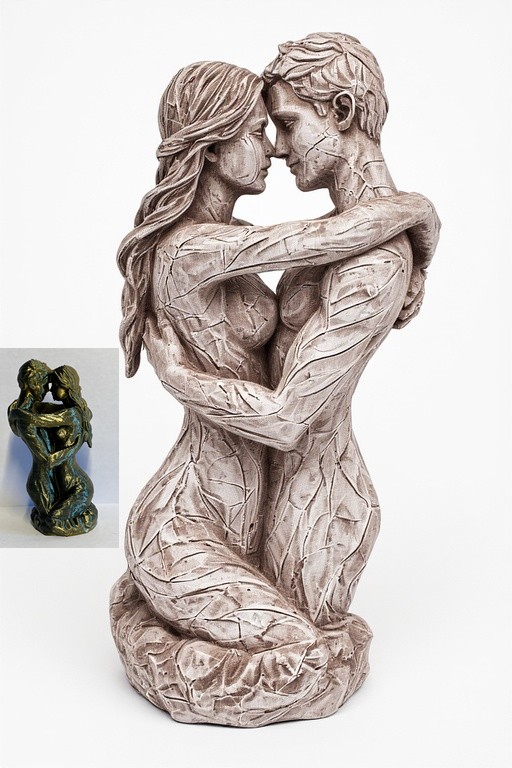 Loving Hugging Couple Sculpture