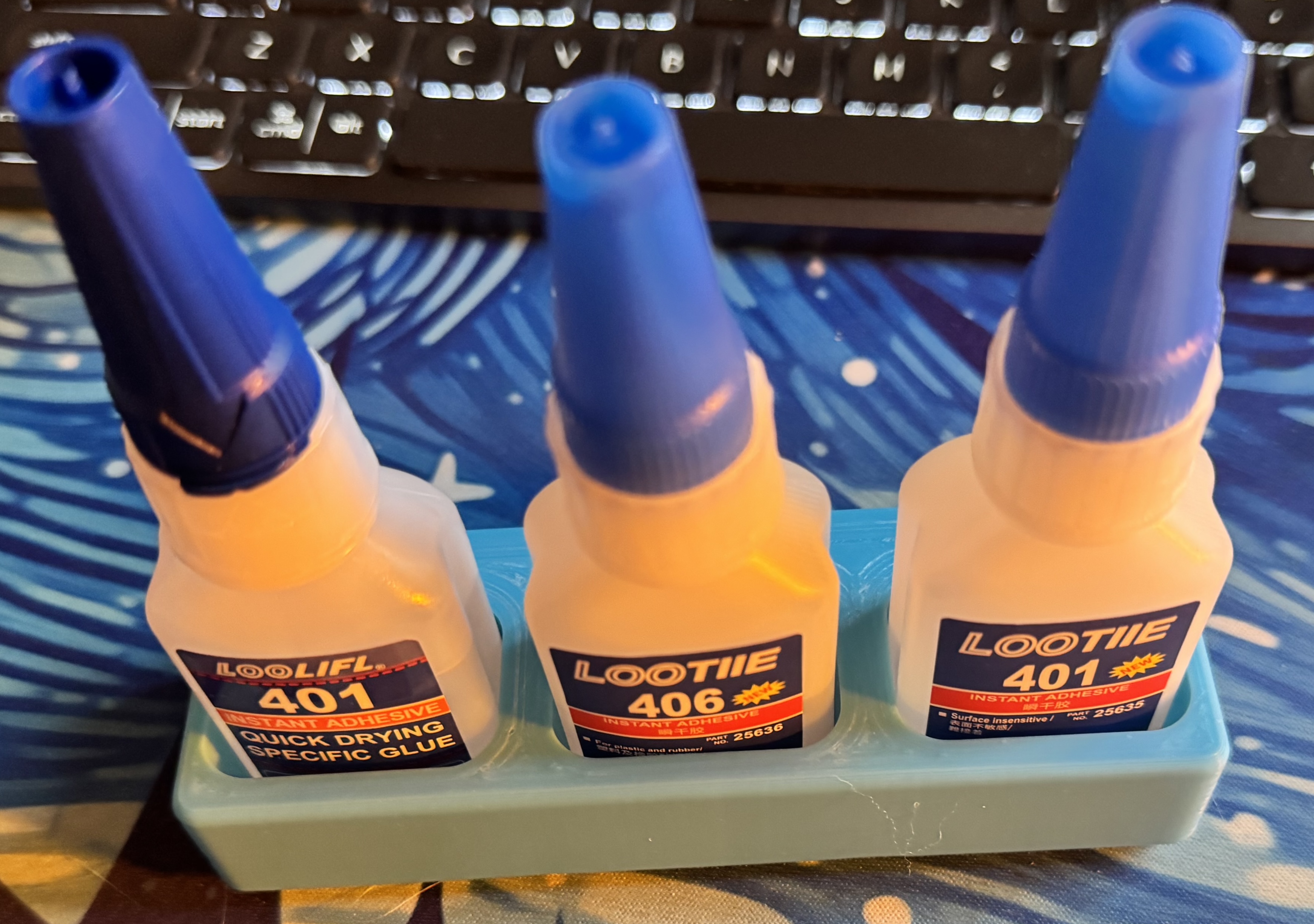 Gridfinity - Loctite Glue Holder x3