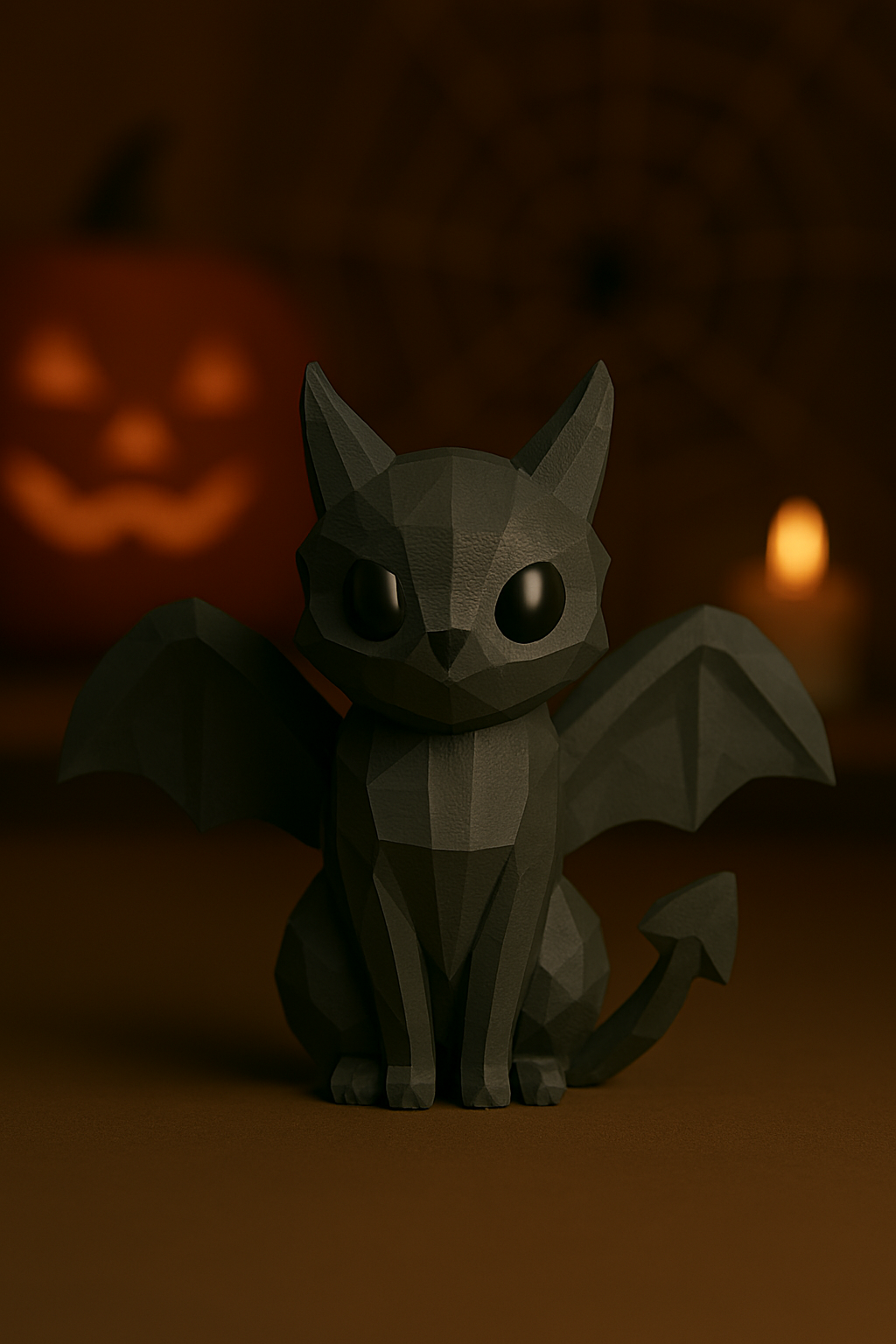 Low Poly Demon Cat 3D Model