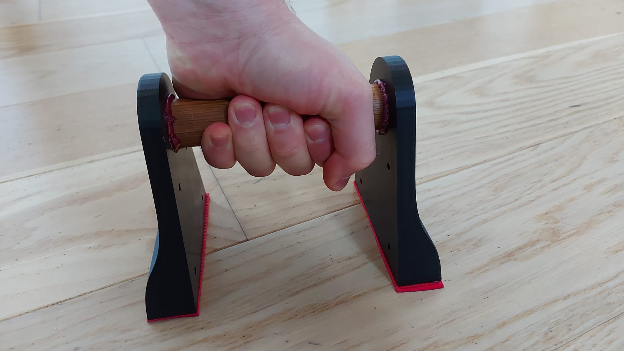 Parallettes for 29.1mm Wooden Dowel – Elevated for L-Sit Training 3D model