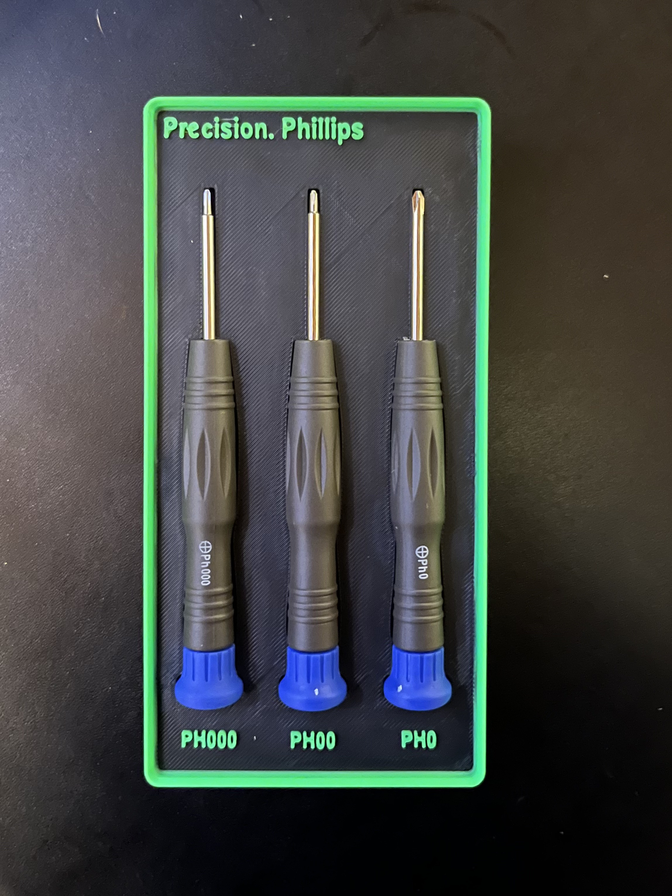 Gridfinity Precision Phillips Screwdriver Holder (3-Piece)