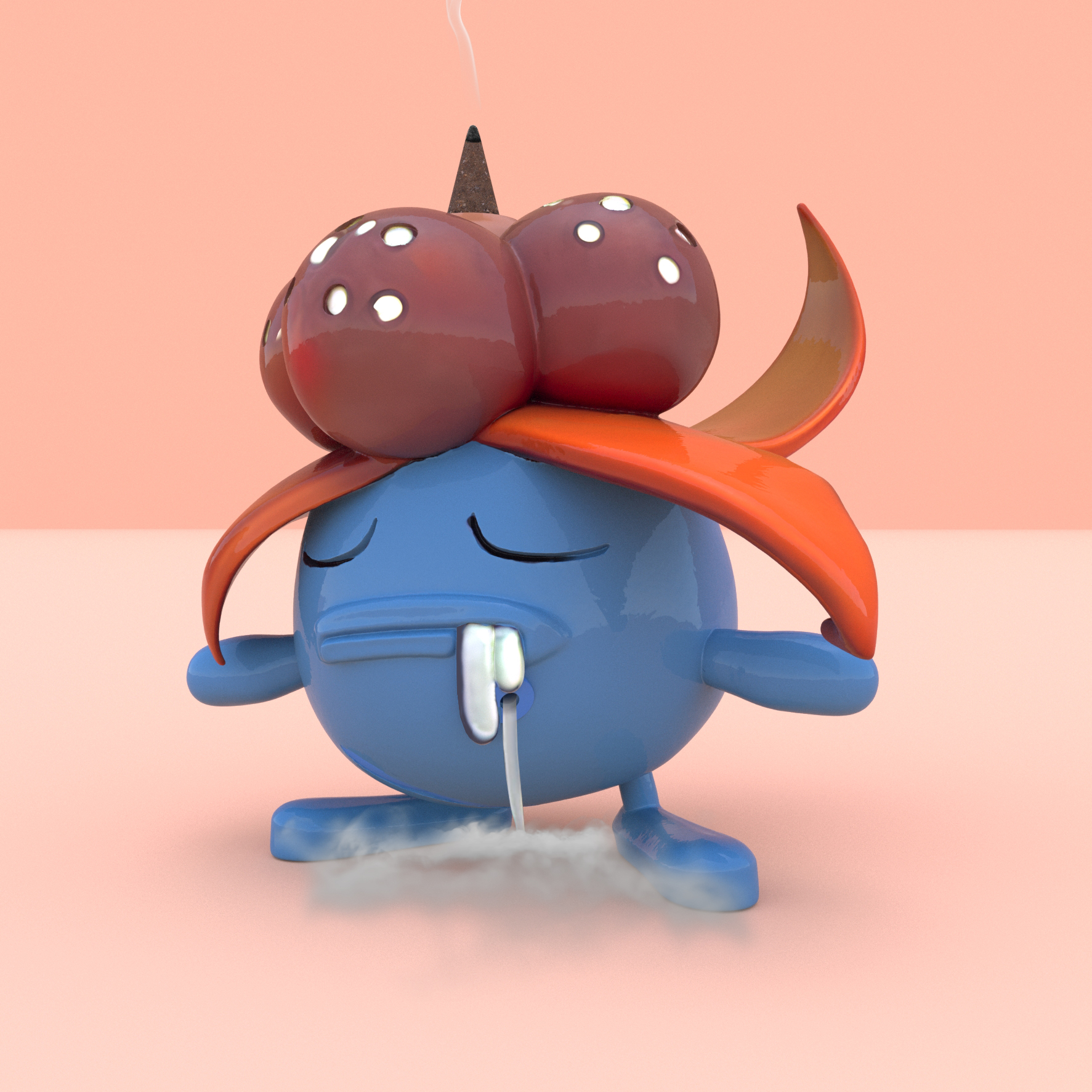 ℗044 Bloom Backflow Incense Burner Pokemon