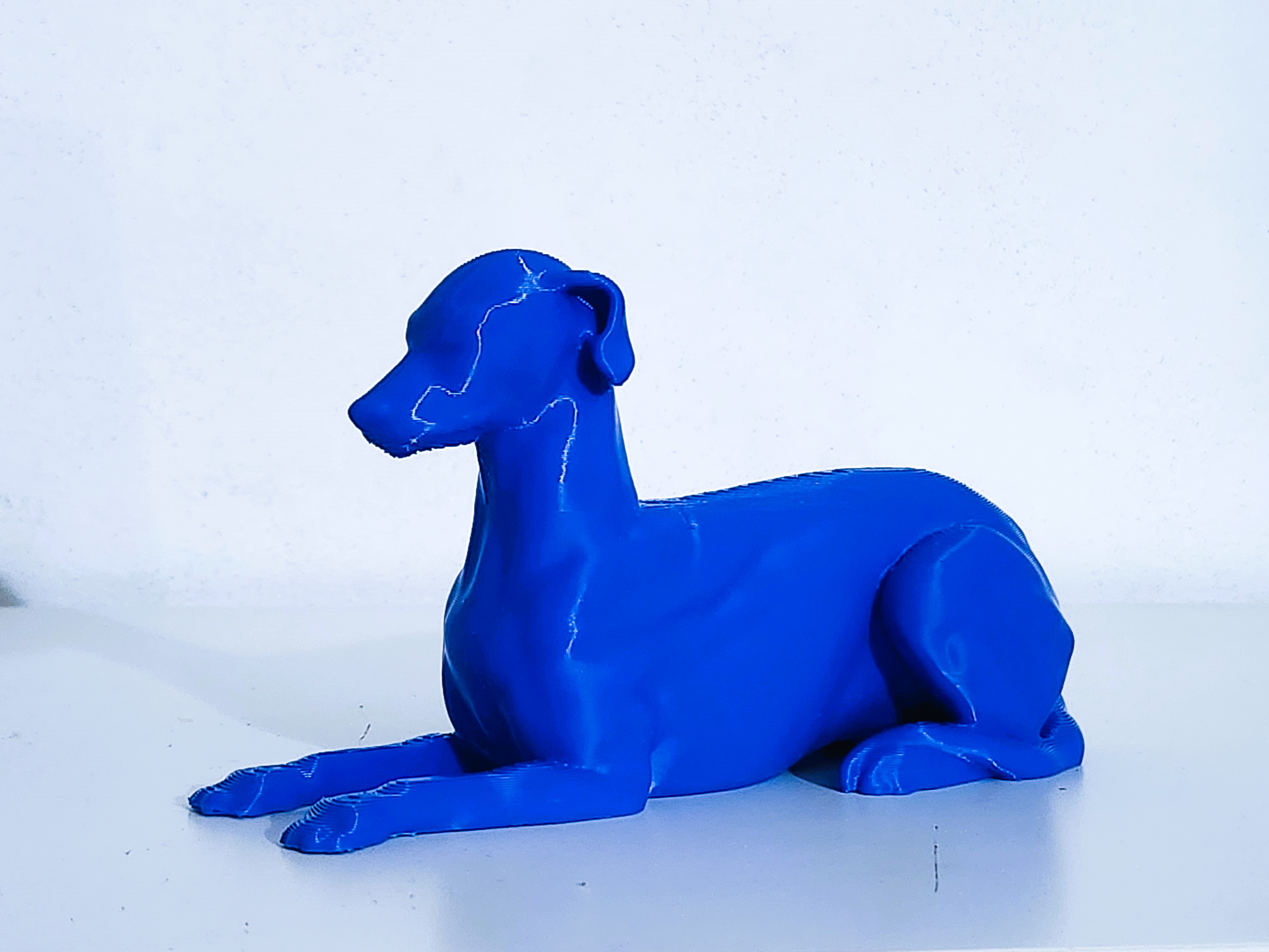 Greyhound seated sculpture