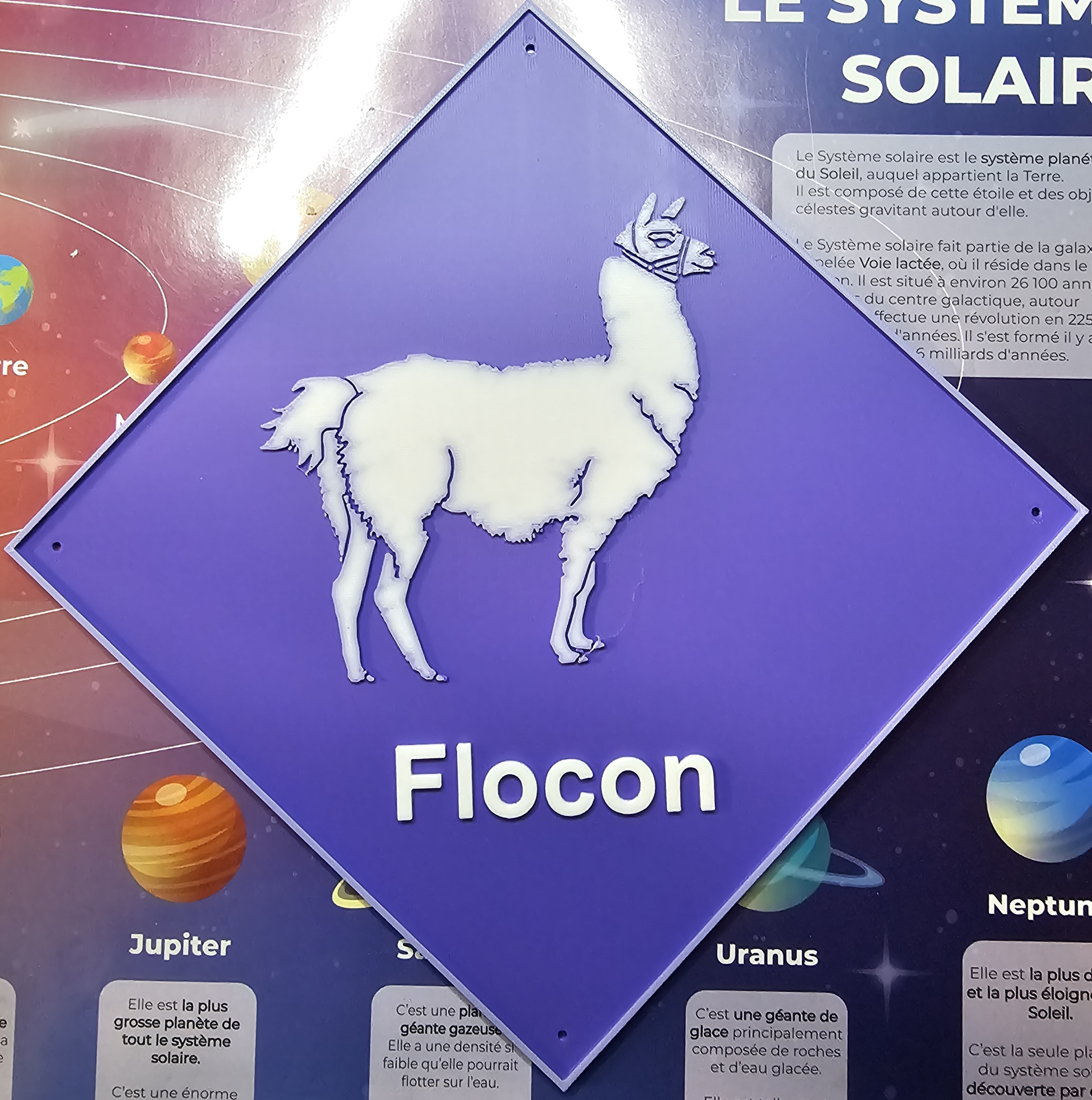 Lama sign with customizable text - Plaque lama