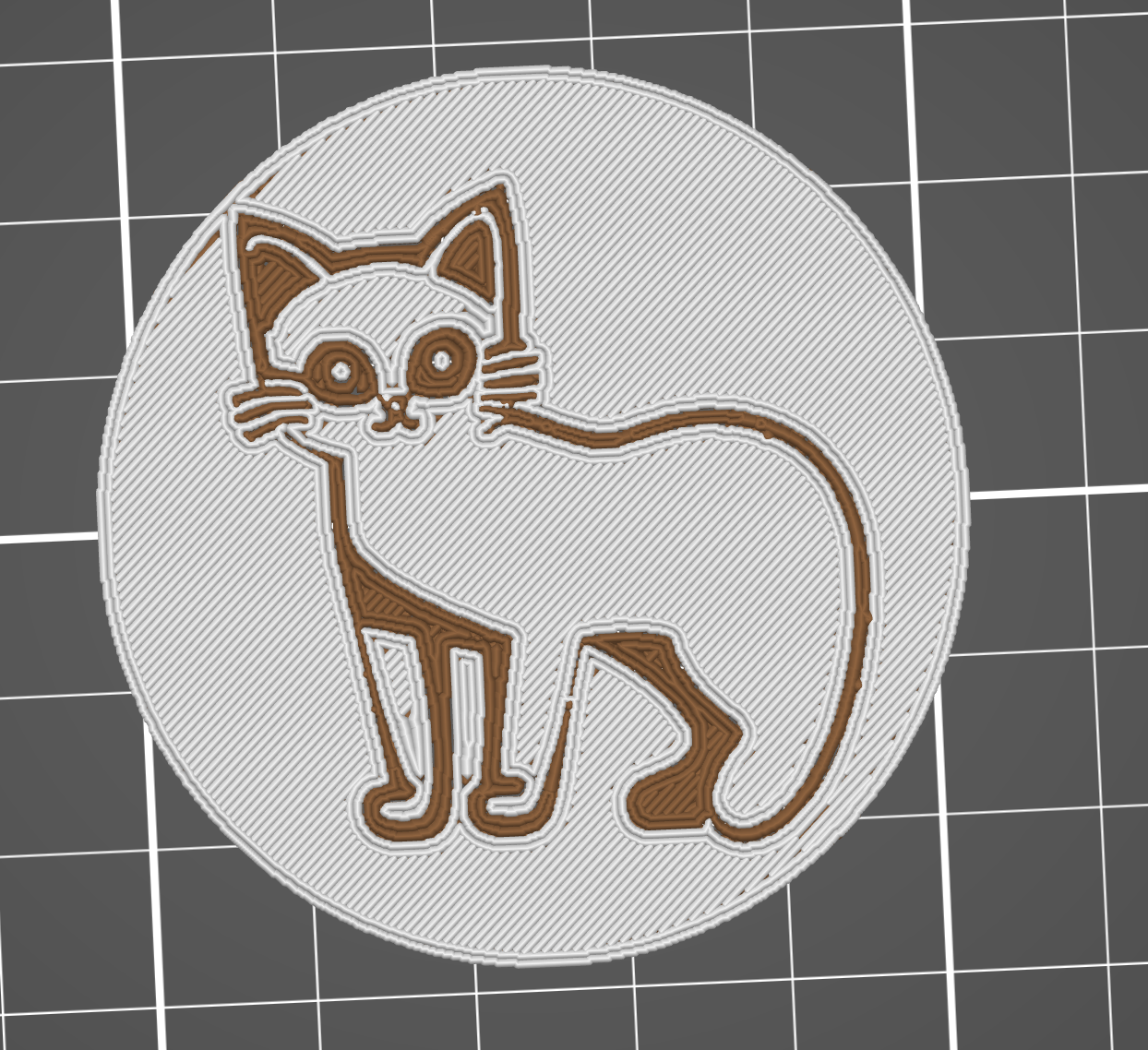 2D Minimalistic cat coin/badge