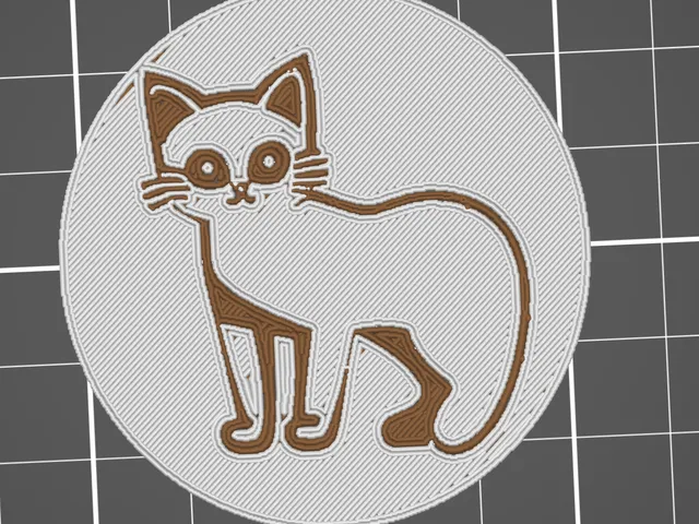 2D Minimalistic cat coin/badge
