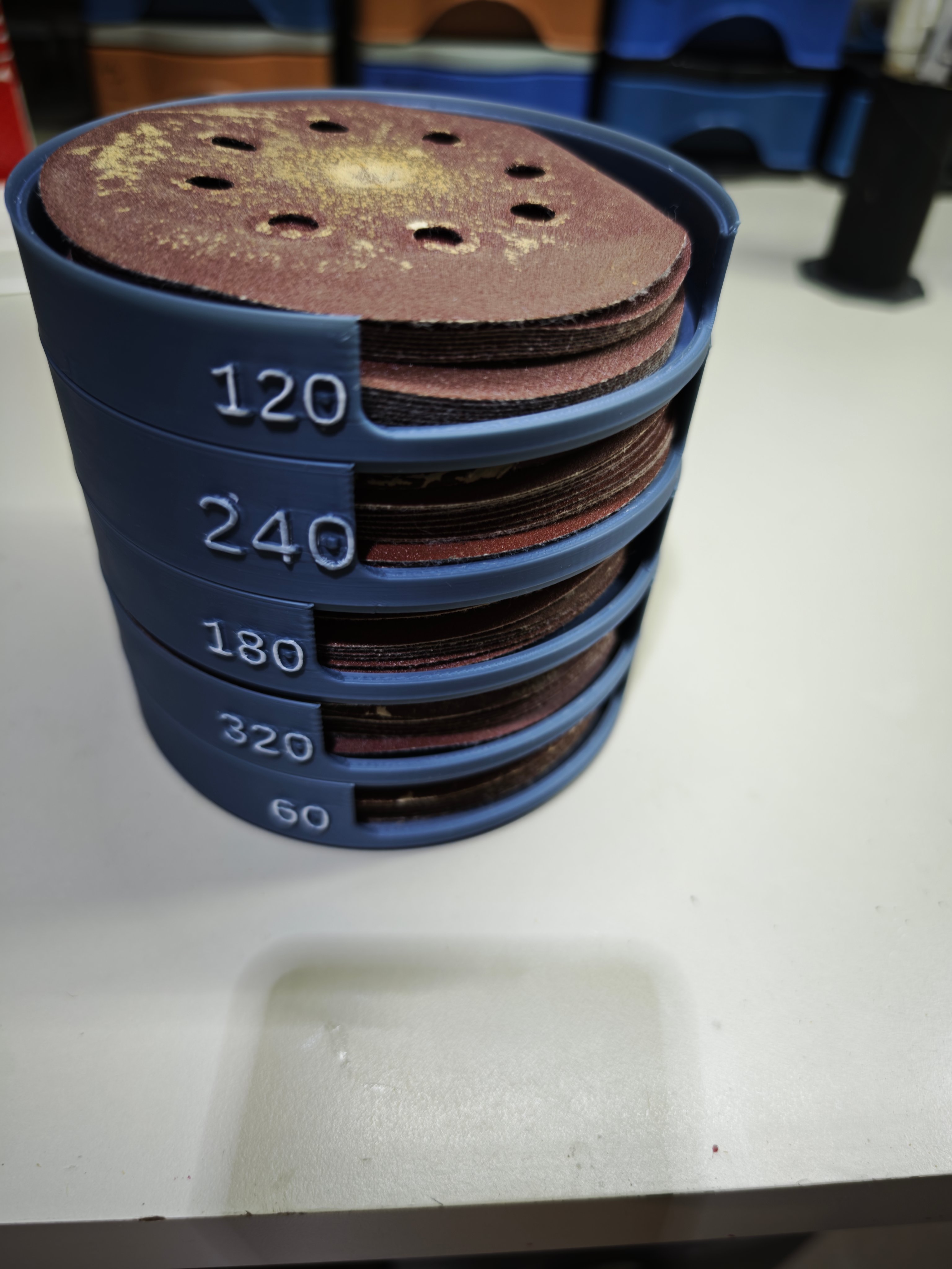 Stackable/Customizable Sandpaper Circular bins