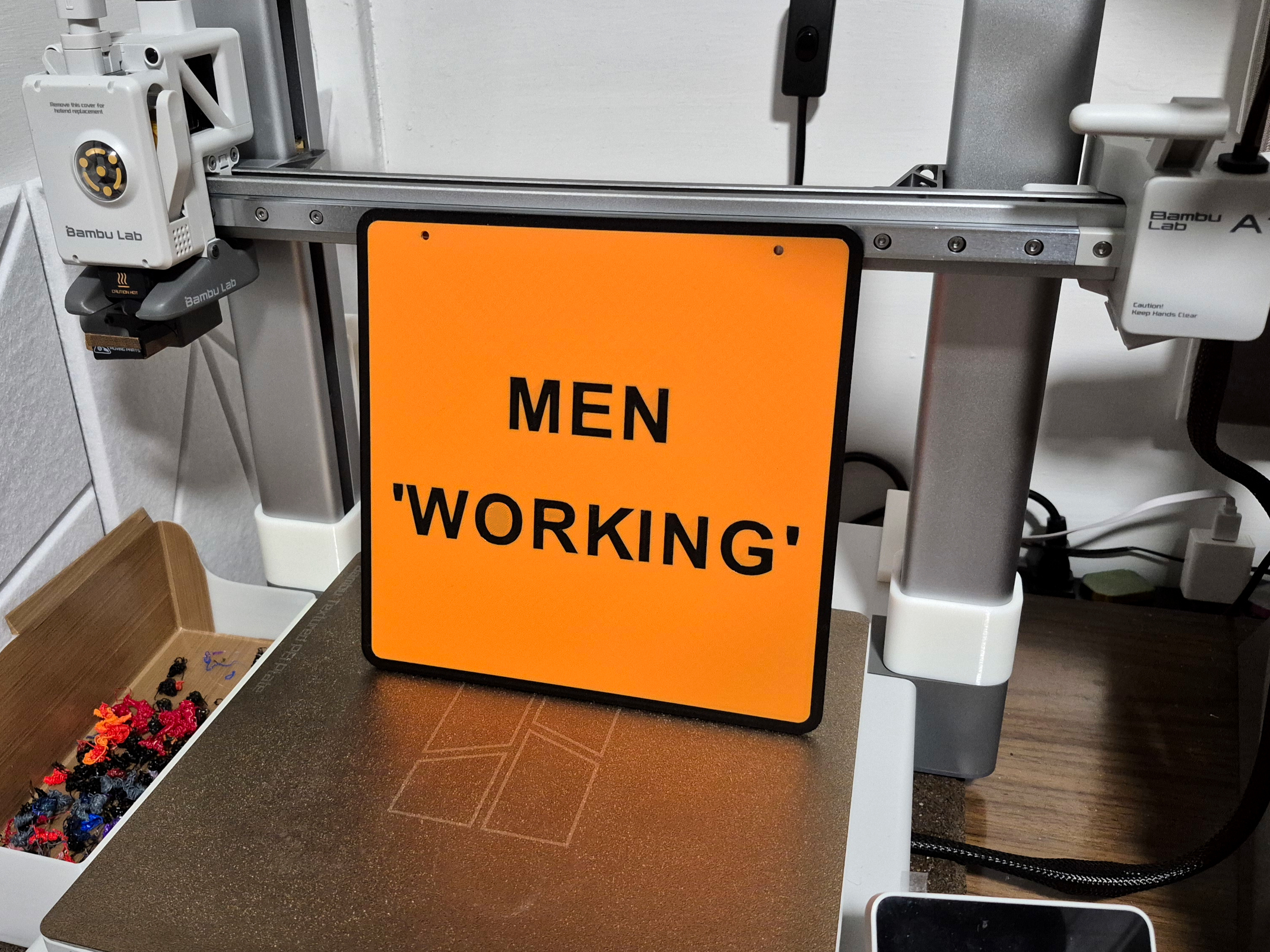 Men 'Working' construction sign