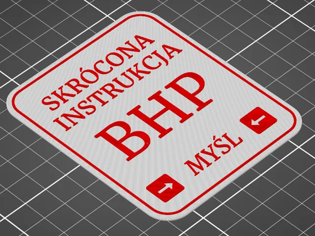 Skrócona Instrukcja BHP Myśl - Znak Plakietka Tabliczka