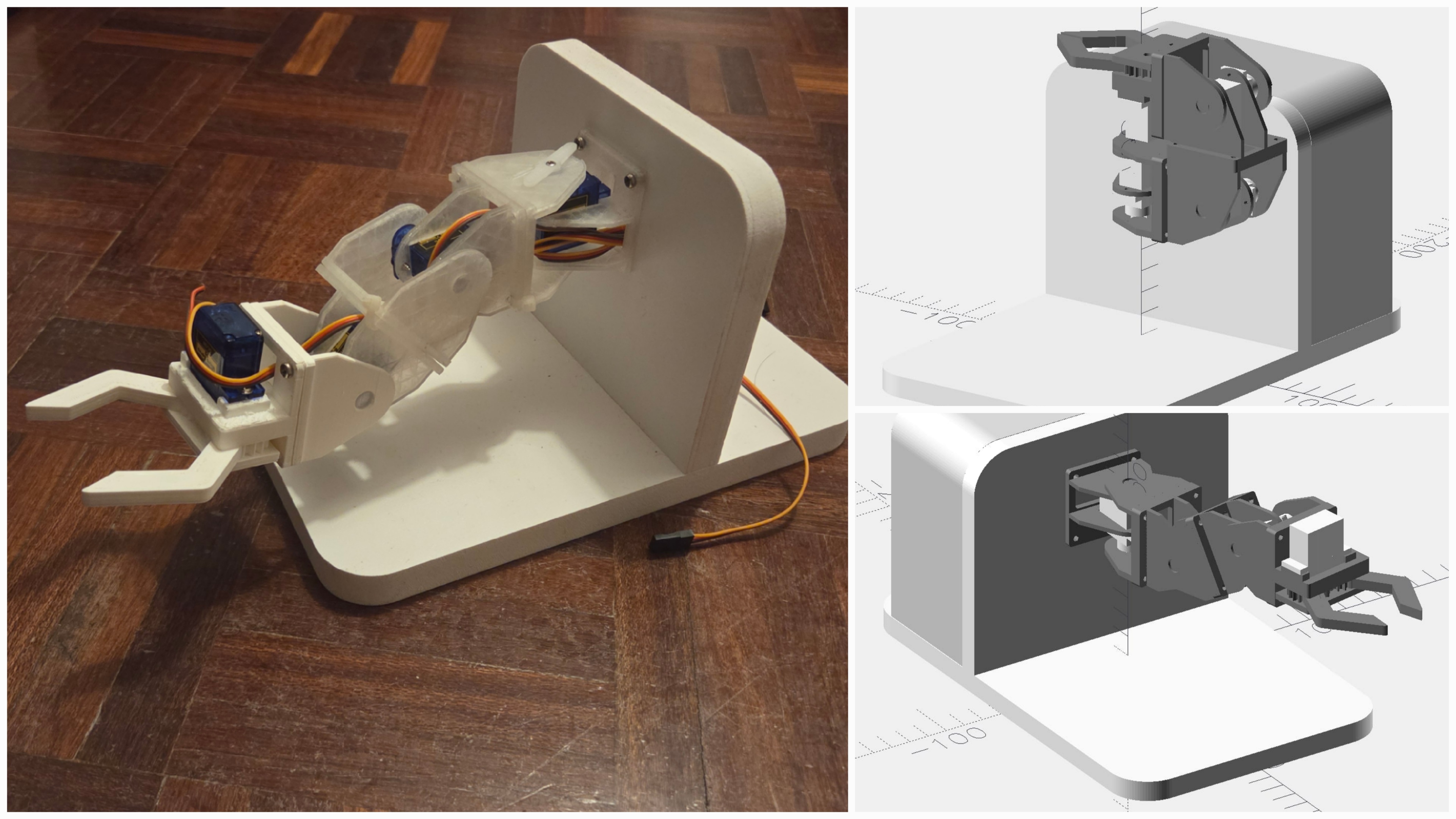Mechanical Arm and Claw using REPY modules and sg90 Servos