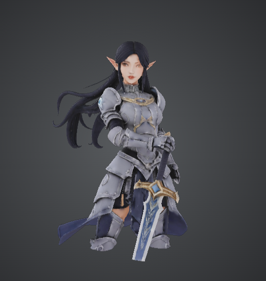 Elven Knight Warrior – Female Elf Paladin with Sword