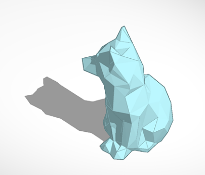 Low Poly Fox with Base