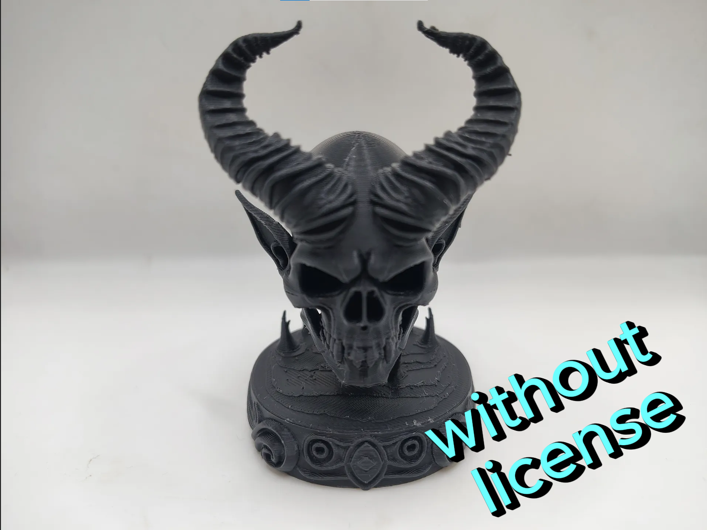 Dark Elf Skull with Demon Horns – Fantasy Bust